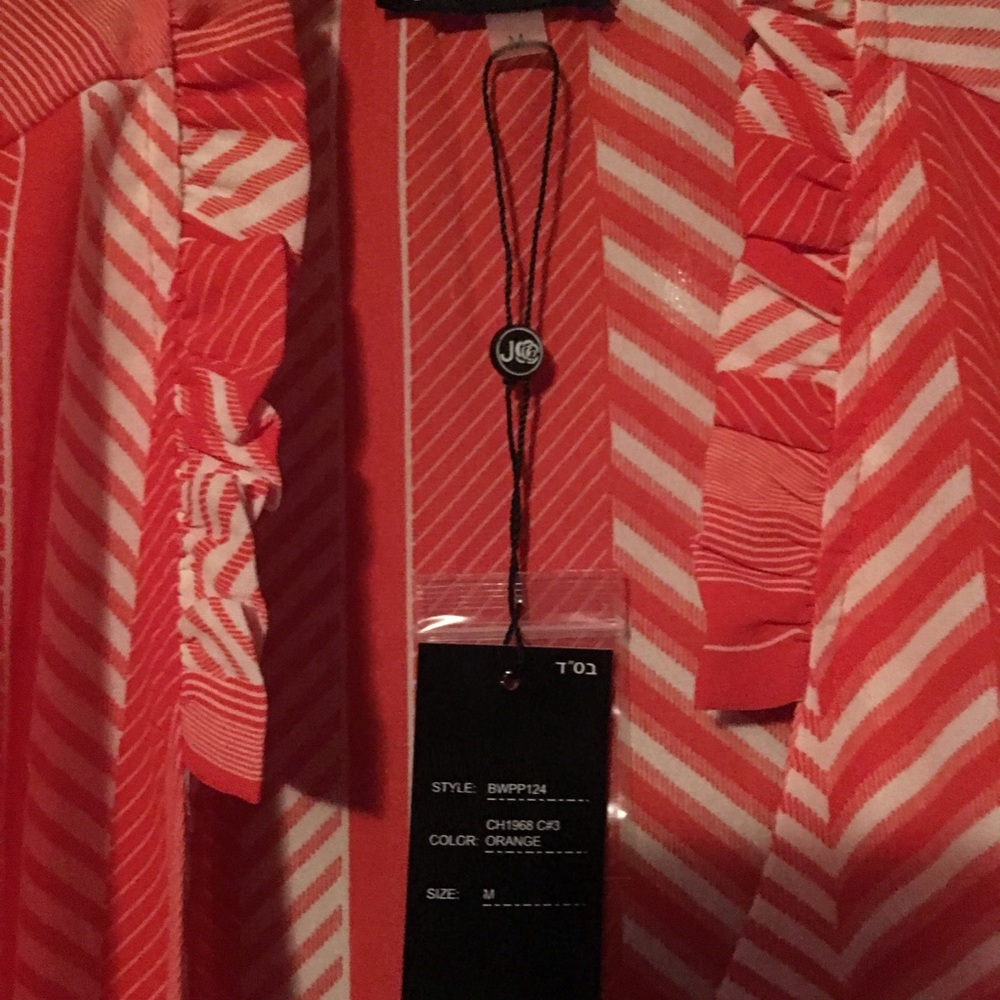 Orange and white contrast blouse